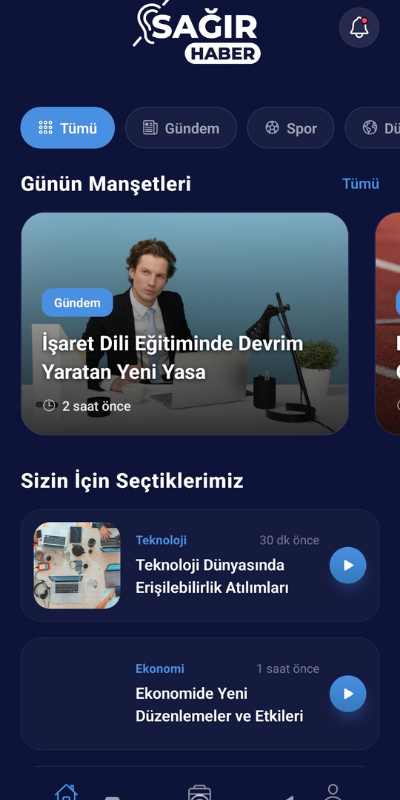 SAĞIR Haber Uygulama Ekran Görüntüsü